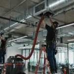 Certified HVAC Technician Cleaning Air Ducts